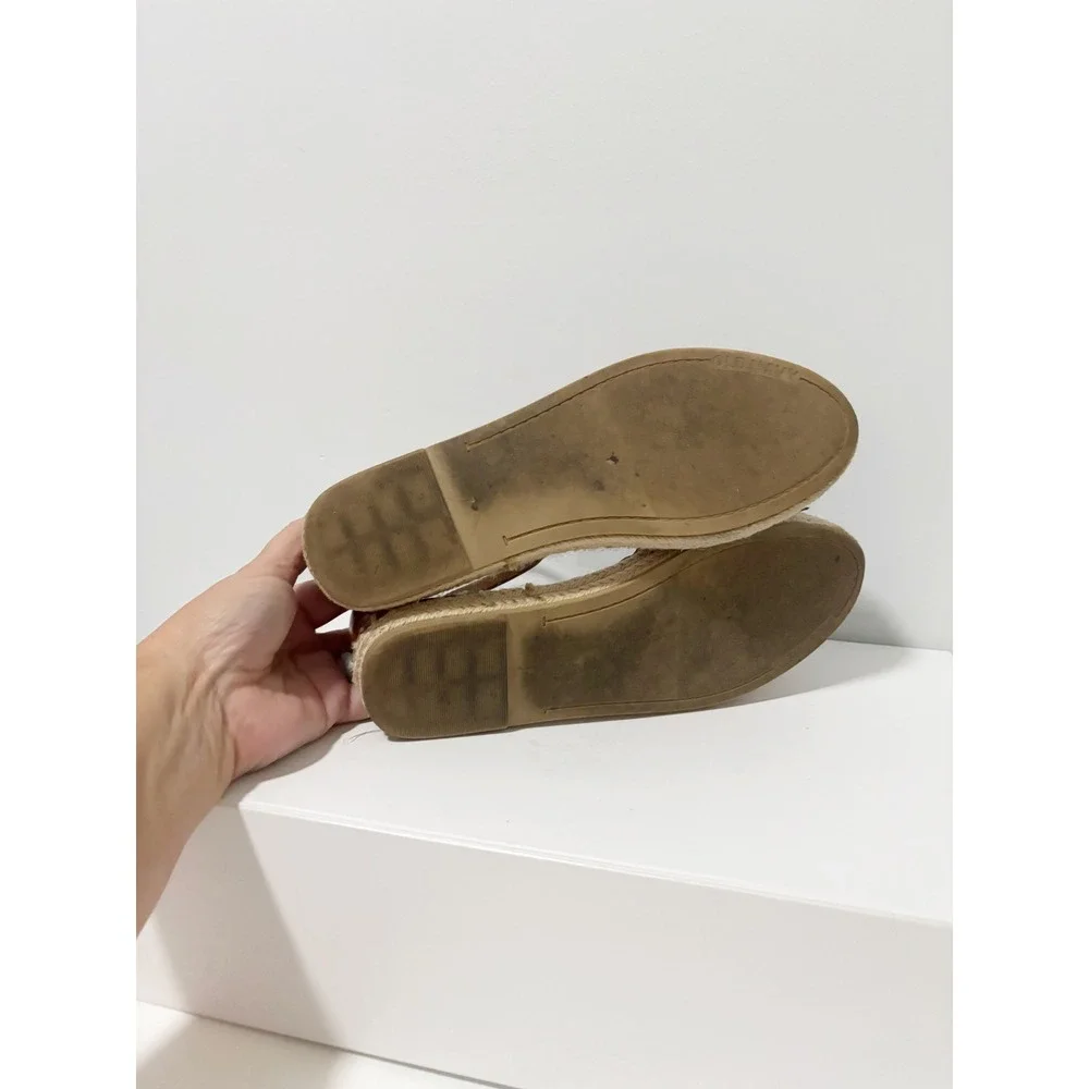 Old Navy Espadrille Flats Women 7 Leopard Print Brown Ankle Strap Buckle Sandals